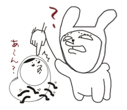 Human face rabbit and parasites sticker #4596681