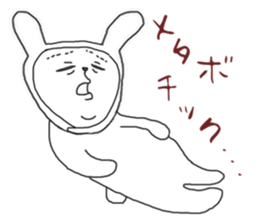 Human face rabbit and parasites sticker #4596693