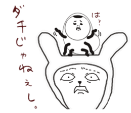 Human face rabbit and parasites sticker #4596694