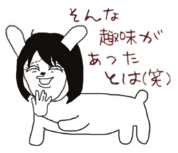 Human face rabbit and parasites sticker #4596695