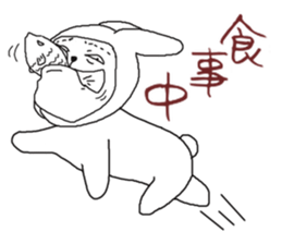 Human face rabbit and parasites sticker #4596703