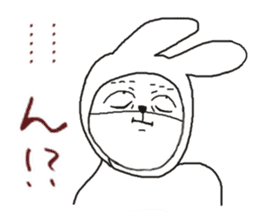 Human face rabbit and parasites sticker #4596704