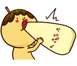 Love story of takoyaki and mayonnaise sticker #4606693