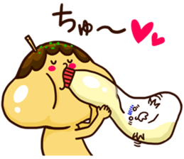 Love story of takoyaki and mayonnaise sticker #4606694