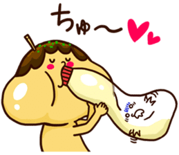 Love story of takoyaki and mayonnaise sticker #4606694