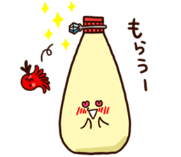 Love story of takoyaki and mayonnaise sticker #4606701