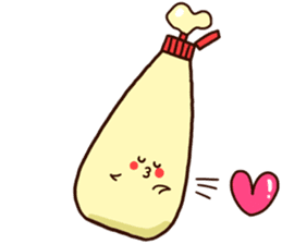 Love story of takoyaki and mayonnaise sticker #4606718