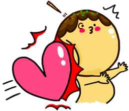 Love story of takoyaki and mayonnaise sticker #4606719