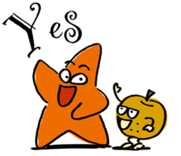 A starfish and the pear sticker #4607884