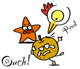 A starfish and the pear sticker #4607892