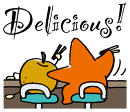 A starfish and the pear sticker #4607896