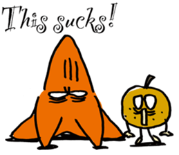 A starfish and the pear sticker #4607918