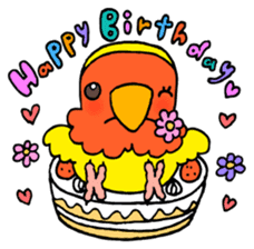 Kawainko (Rosy-faced lovebird) sticker #4612237