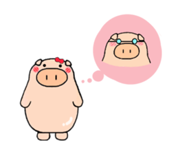 cute animal sticker (pig butaro) sticker #4612733
