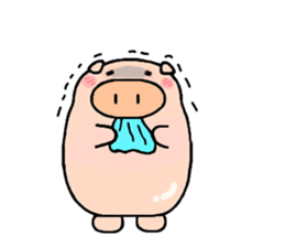 cute animal sticker (pig butaro) sticker #4612743
