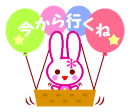 Cute rabbit and balloons sticker #4614168