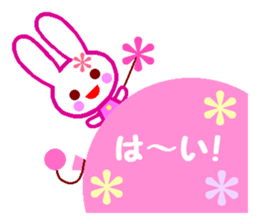 Cute rabbit and balloons sticker #4614184