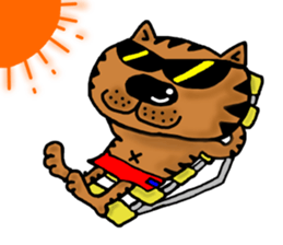 Summer cat Sticker sticker #4615140