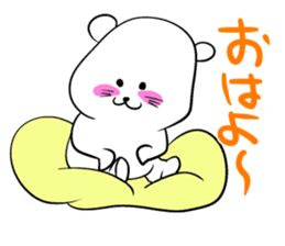 Simple and cute white cat sticker #4627178
