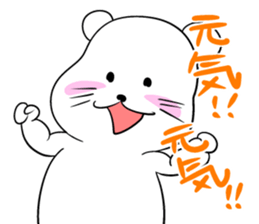 Simple and cute white cat sticker #4627180