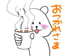 Simple and cute white cat sticker #4627184