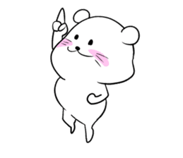 Simple and cute white cat sticker #4627201