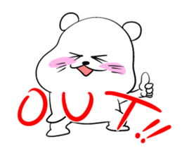 Simple and cute white cat sticker #4627205