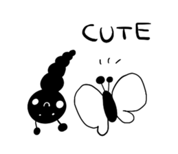 monochrome-caterpillar sticker #4632342