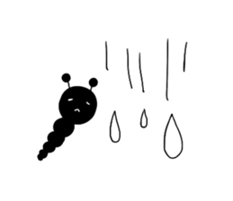 monochrome-caterpillar sticker #4632343
