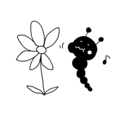 monochrome-caterpillar sticker #4632346