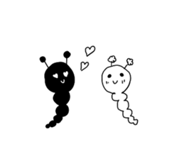 monochrome-caterpillar sticker #4632347