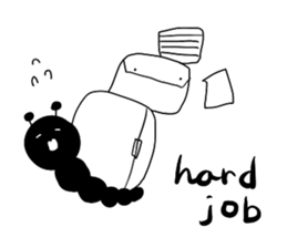 monochrome-caterpillar sticker #4632351