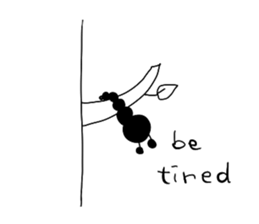 monochrome-caterpillar sticker #4632353