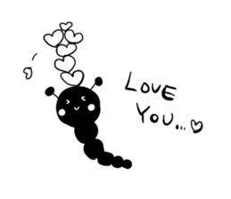 monochrome-caterpillar sticker #4632358