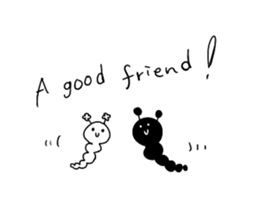 monochrome-caterpillar sticker #4632359