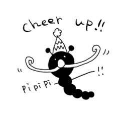 monochrome-caterpillar sticker #4632360