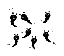 monochrome-caterpillar sticker #4632361