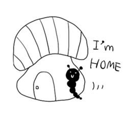monochrome-caterpillar sticker #4632362