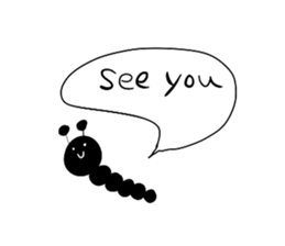 monochrome-caterpillar sticker #4632367