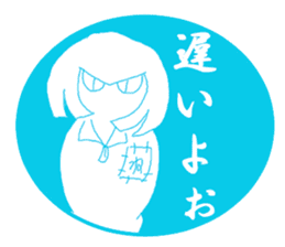 girl and cat(blue edition) sticker #4634568