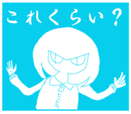 girl and cat(blue edition) sticker #4634573