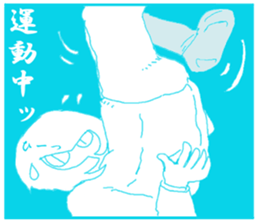 girl and cat(blue edition) sticker #4634605