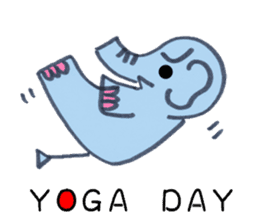 Elephant and frog and pollen and yoga sticker #4634738