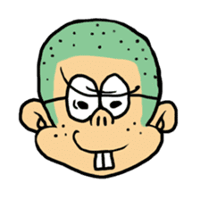 Cute monkey with glasses sticker #4635532