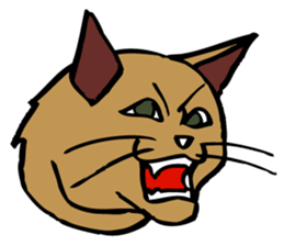 The master and the cat. sticker #4637733