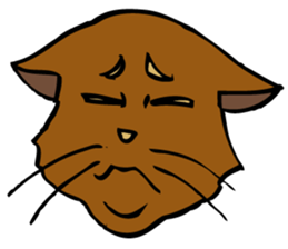 The master and the cat. sticker #4637741