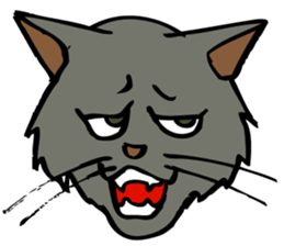 The master and the cat. sticker #4637751