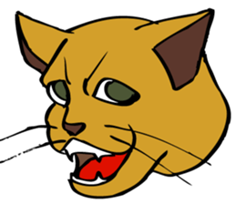 The master and the cat. sticker #4637755