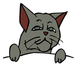 The master and the cat. sticker #4637757