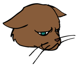 The master and the cat. sticker #4637759